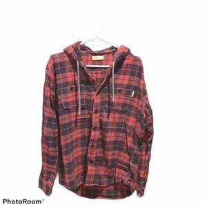 Men's Hollister hooded flanel